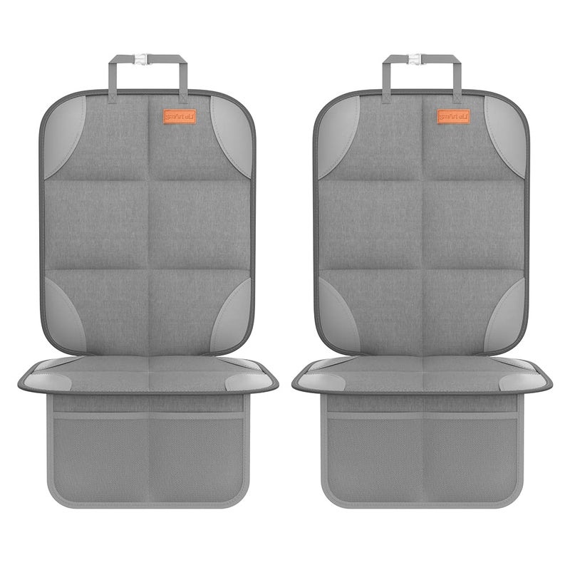smartelf Car Seat Protector, Large Auto Protector for Child Seats with Thickest Padding and Non-Slip Backing Mesh Pockets for SUV, Sedan, Truck, Leather and Fabric - Black - Image 1